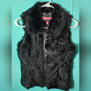 Jennyfer J Black 100% rabbit fur vest